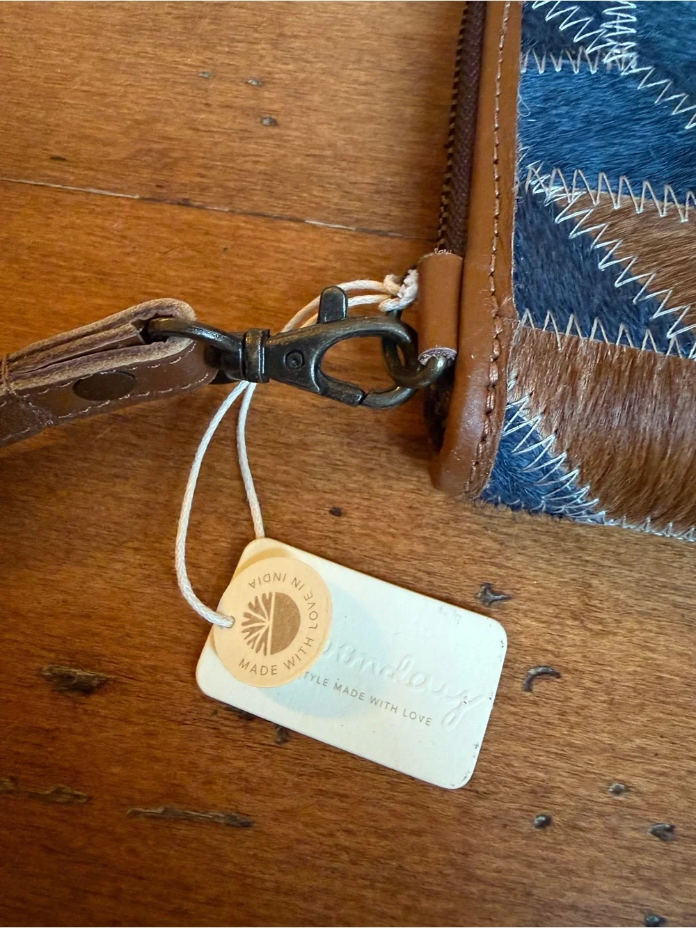 Noonday Collection Fair Trade Leather/Horsehair Wristlet or Wallet